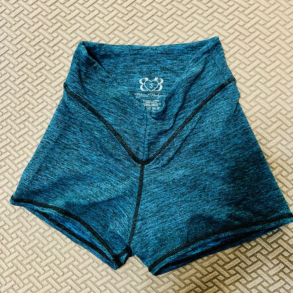 Blessed Bodywear teal shorts.  Squat proof and buttery soft!  Size Small.